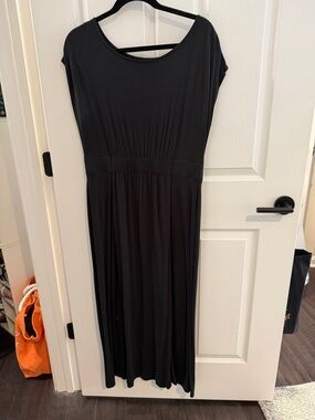 Land’s End Black Women's Stretch Jersey Midi Dress